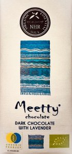 Ukraine Organic Dark Chocolate Bar with NHR Organic Lavender Essential Oil made by the Meetty company